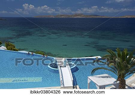 Stock Photograph - "Pool of Saint John Hotel, Agios Ioannis, Mykonos, Cyclades, Greece, Europe". Fotosearch