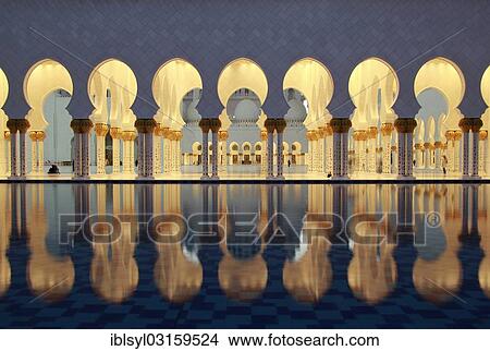 "Pools and colonnades in the Sheikh Zayed Mosque, Abu Dhabi, United Arab Emirates, Asia" View Large Photo Image Picture - "Pools and colonnades in the Sheikh Zayed Mosque, Abu Dhabi, United Arab Emirates, Asia". Fotosearch