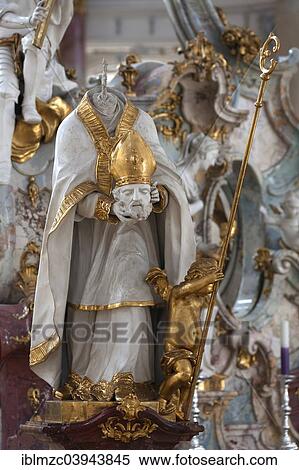 "Pope Dionysius, beheaded in the 3rd century, altar of grace by JM Feichtmayr, Basilica of the Fourteen Holy Helpers, 1743-1772, architect Balthasar Neumann, Bad Staffelstein, Upper Franconia, Bavaria, Germany, Europe" View Large Photo Image Stock Photography - "Pope Dionysius, beheaded in the 3rd century, altar of grace by JM Feichtmayr, Basilica of the Fourteen Holy Helpers, 1743-1772, architect Balthasar Neumann, Bad Staffelstein, Upper Franconia, Bavaria, Germany, Europe". Fotosearch