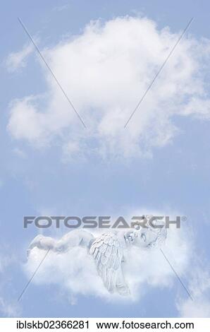 Porcelain angel floating in a cloud View Large Photo Image Stock Image - Porcelain angel floating in a cloud. Fotosearch
