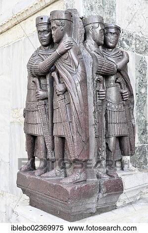 Stock Photography - "Porphyry statues of the Roman tetrarchs, St Mark's Square, Venice, Italy, Europe". Fotosearch