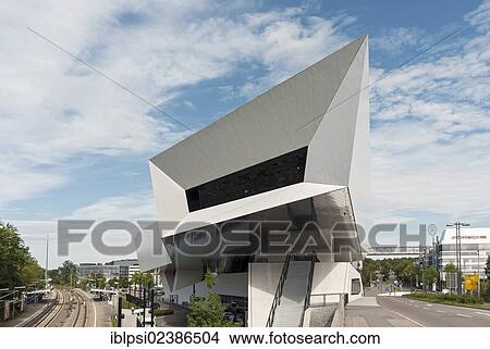 "Porsche Museum, building designed by Delugan Meissl, Stuttgart, Baden-Wuerttemberg, Germany, Europe" View Large Photo Image Picture - "Porsche Museum, building designed by Delugan Meissl, Stuttgart, Baden-Wuerttemberg, Germany, Europe". Fotosearch