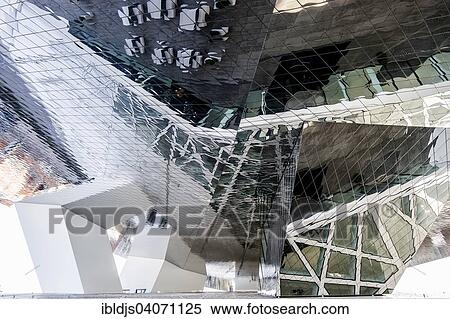 Stock Photography - "Porsche Museum, designed by architect Delugan Meissl, Stuttgart, Baden-Wurttemberg, Germany, Europe". Fotosearch