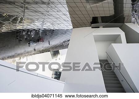 Stock Photography - "Porsche Museum, designed by architect Delugan Meissl, Stuttgart, Baden-Wurttemberg, Germany, Europe". Fotosearch