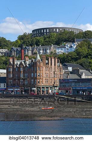 "Port and McCaig's Tower on the hill, Oban, Scotland, United Kingdom, Europe" View Large Photo Image Stock Photo - "Port and McCaig's Tower on the hill, Oban, Scotland, United Kingdom, Europe". Fotosearch