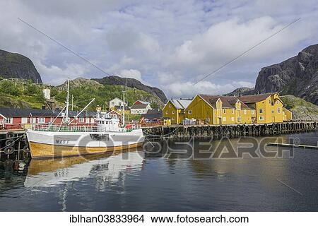 "Port, Nusfjord, Lofoten, Nordland, Norway, Europe" View Large Photo Image Picture - "Port, Nusfjord, Lofoten, Nordland, Norway, Europe". Fotosearch