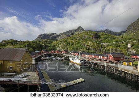 "Port, Nusfjord, Lofoten, Nordland, Norway, Europe" View Large Photo Image Picture - "Port, Nusfjord, Lofoten, Nordland, Norway, Europe". Fotosearch