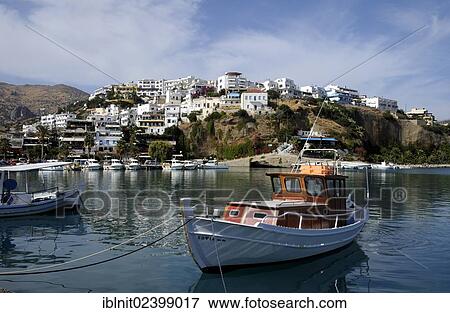 "Port of Agia Galini, Crete, Greece, Europe" View Large Photo Image Stock Photo - "Port of Agia Galini, Crete, Greece, Europe". Fotosearch