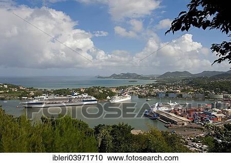 "Port of Castries, Saint Lucia, North America" View Large Photo Image Stock Image - "Port of Castries, Saint Lucia, North America". Fotosearch