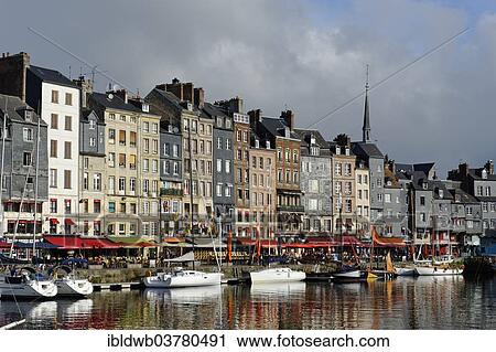 Stock Image - "Port of Honfleur, Departement Calvados, Basse-Normandie, France, Europe". Fotosearch