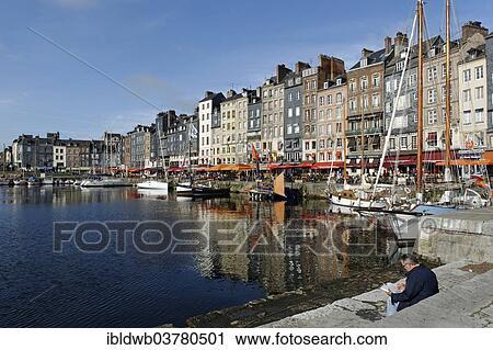 Stock Image - "Port of Honfleur, Departement Calvados, Basse-Normandie, France, Europe". Fotosearch