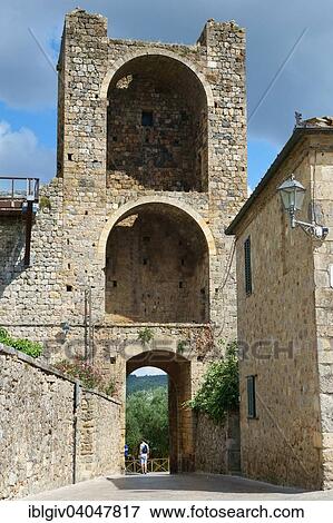 Stock Photo - "Porta Franca, city gate, Monteriggioni, Province of Siena, Tuscany, Italy, Europe". Fotosearch