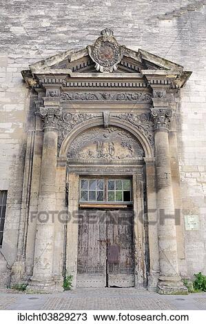 Stock Image - "Portal, Cloitre des Celestins monastery, Avignon, Vaucluse, Provence-Alpes-Cote d'Azur, Southern France, France, Europe". Fotosearch
