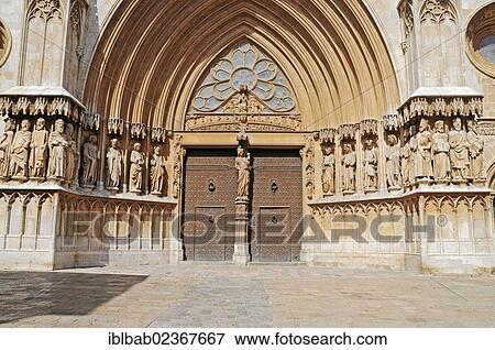 "Portal with figurines and sculptures, Cathedral of Tarragona, Tarragona, Catalonia, Spain, Europe, PublicGround, Europe" View Large Photo Image Stock Photo - "Portal with figurines and sculptures, Cathedral of Tarragona, Tarragona, Catalonia, Spain, Europe, PublicGround, Europe". Fotosearch