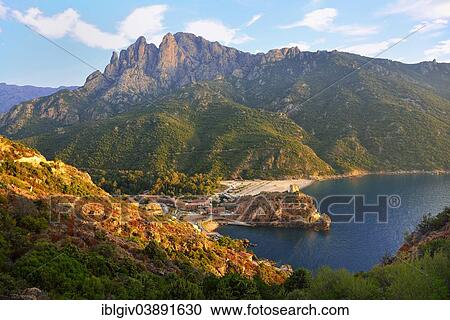"Porto Bay with a watchtower from the Genoese period, Calanques de Piana, Corsica, France, Europe" View Large Photo Image Stock Image - "Porto Bay with a watchtower from the Genoese period, Calanques de Piana, Corsica, France, Europe". Fotosearch