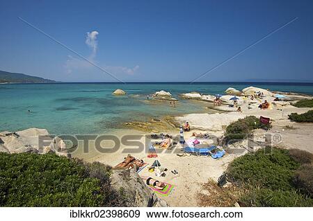Stock Photo - "Portokali Beach, Kavourotrypes, Sithonia, Halkidiki, Greece, Europe". Fotosearch