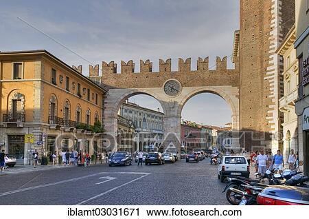 "Portoni della Bra, two arches of the former city gate limiting the Piazza Bra to the south, Verona, Lombardei, Veneto Region, Italy, Europe" View Large Photo Image Stock Image - "Portoni della Bra, two arches of the former city gate limiting the Piazza Bra to the south, Verona, Lombardei, Veneto Region, Italy, Europe". Fotosearch