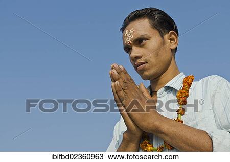 "Portrait of a male pilgrim, praying at Sangam, the confluence of the holy rivers Ganges, Yamuna and Saraswati, Allahabad, India, Asia" View Large Photo Image Stock Image - "Portrait of a male pilgrim, praying at Sangam, the confluence of the holy rivers Ganges, Yamuna and Saraswati, Allahabad, India, Asia". Fotosearch