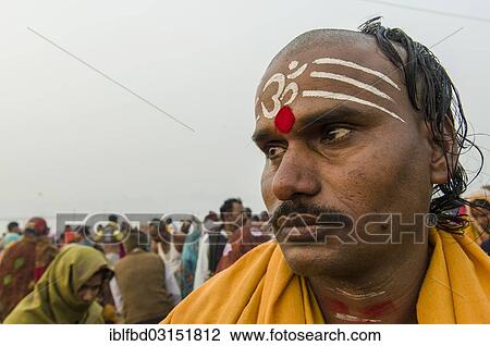 "Portrait of a priest at the Sangam, the confluence of the rivers Ganges, Yamuna and Saraswati, during Kumbh Mela, Allahabad, Uttar Pradesh, India, Asia" View Large Photo Image Stock Image - "Portrait of a priest at the Sangam, the confluence of the rivers Ganges, Yamuna and Saraswati, during Kumbh Mela, Allahabad, Uttar Pradesh, India, Asia". Fotosearch