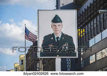 "Portrait of a soldier, Checkpoint Charlie, Berlin, Germany, Europe" View Large Photo Image Stock Photograph - "Portrait of a soldier, Checkpoint Charlie, Berlin, Germany, Europe". Fotosearch