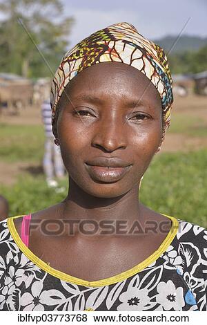 Stock Photo - "Portrait of a woman in Waiima, Kono District, Sierra Leone, Africa". Fotosearch