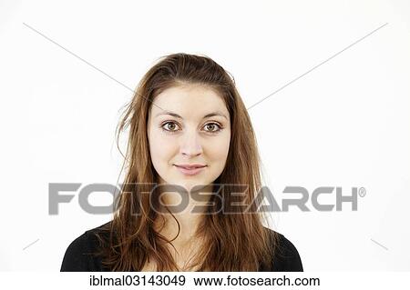 Stock Photo - Portrait of a young woman. Fotosearch