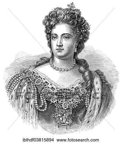 Picture - "Portrait of Anne Stuart, 1665 - 1714, Queen of England, Scotland and Ireland". Fotosearch