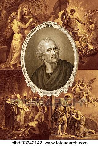 Stock Image - "Portrait of Friedrich Gottlieb Klopstock, 1724 - 1803, German poet". Fotosearch