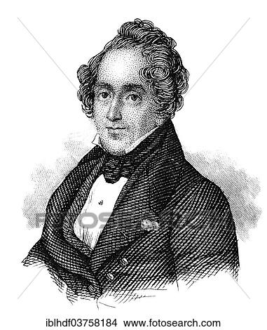 Picture - "Portrait of Giacomo Meyerbeer, born Jacob Liebmann Beer, 1791 - 1864, German conductor and composer of the French Grand Opera". Fotosearch
