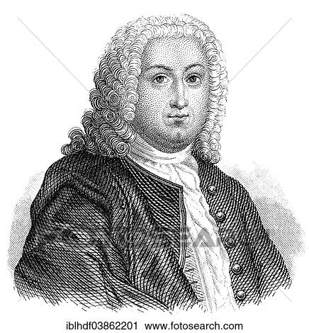 Stock Image - "Portrait of Johann Christoph Gottsched, 1700 - 1766, a German writer, dramatist and literary theorists of the Enlightenment". Fotosearch