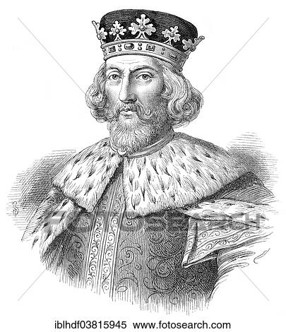 Stock Photography - "Portrait of John Lackland, Johann Ohneland, Jean Plantagenet, Jean Sans-Terre 1166 - 1216, King of England from 1199 to 1216". Fotosearch