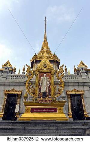 "Portrait of King Bhumibol Adulyadej, or Rama IX, at the Temple of the Golden Buddha or Wat Traimit, Bangkok, Thailand, Asia" View Large Photo Image Stock Image - "Portrait of King Bhumibol Adulyadej, or Rama IX, at the Temple of the Golden Buddha or Wat Traimit, Bangkok, Thailand, Asia". Fotosearch
