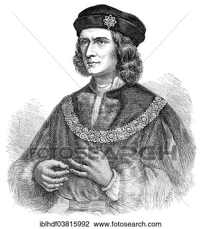Stock Image - "Portrait of Richard III, 1452 - 1485, King of England from 1483 until 1485". Fotosearch