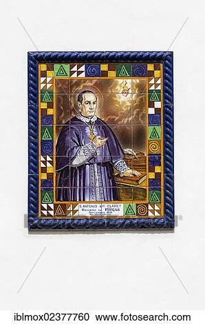 Stock Image - "Portrait of S. Antonio Claret, Plaza de San Roque, Firgas, Gran Canaria, Canary Islands, Spain, Europe, PublicGround, Europe". Fotosearch