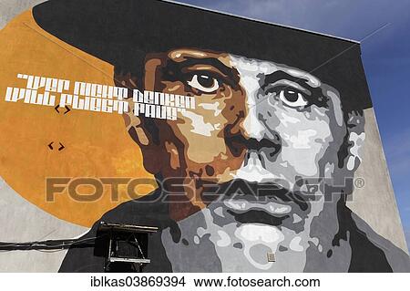 "Portrait of the artist Joseph Beuys on a house wall, Dusseldorf, North Rhine-Westphalia, Germany, Europe" View Large Photo Image Picture - "Portrait of the artist Joseph Beuys on a house wall, Dusseldorf, North Rhine-Westphalia, Germany, Europe". Fotosearch