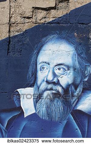 Portrait of the scientist Galileo Galilei, graffiti, street art, Rhine Park Duisburg, Duisburg-Hochfeld, Ruhr area, North Rhine-Westphalia, Germany, Europe View Large Photo Image Stock Photography - Portrait of the scientist Galileo Galilei, graffiti, street art, Rhine Park Duisburg, Duisburg-Hochfeld, Ruhr area, North Rhine-Westphalia, Germany, Europe. Fotosearch