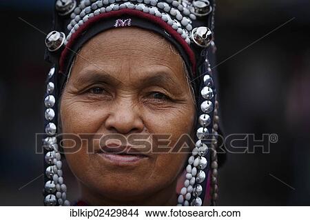 "Portrait of woman from the Akha tribe, Chiang Mai, Thailand, Asia" View Large Photo Image Picture - "Portrait of woman from the Akha tribe, Chiang Mai, Thailand, Asia". Fotosearch