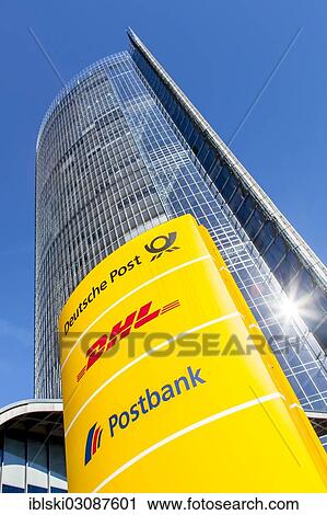 Stock Image - "Post Tower, headquarters of Deutsche Post AG, DHL and Postbank, Bonn, Rhineland, North Rhine-Westphalia, Germany, Europe". Fotosearch