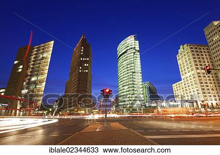 "Potsdamer Platz at night with traffic, Berlin, Germany, Europe" View Large Photo Image Stock Image - "Potsdamer Platz at night with traffic, Berlin, Germany, Europe". Fotosearch