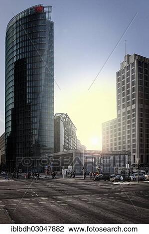 "Potsdamer Platz, Potsdam Square, with the Bahn Tower, left, and the Ritz Carlton Hotel, right, Berlin, Germany, Europe" View Large Photo Image Stock Image - "Potsdamer Platz, Potsdam Square, with the Bahn Tower, left, and the Ritz Carlton Hotel, right, Berlin, Germany, Europe". Fotosearch
