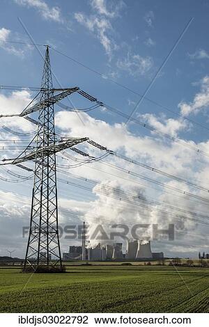 "Power lines and the Neurath lignite-fired power station, Grevenbroich, Rhineland, North Rhine-Westphalia, Germany, Europe" View Large Photo Image Stock Image - "Power lines and the Neurath lignite-fired power station, Grevenbroich, Rhineland, North Rhine-Westphalia, Germany, Europe". Fotosearch