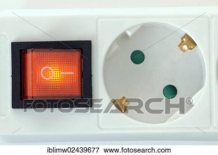 Power outlet strip with a switch View Large Photo Image Stock Photo - Power outlet strip with a switch. Fotosearch