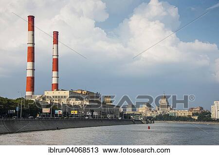 "Power plant on Moskva River, Moscow, Russia, Europe" View Large Photo Image Stock Image - "Power plant on Moskva River, Moscow, Russia, Europe". Fotosearch