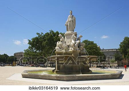 "Pradier marble fountain, Nimes, Region Languedoc-Roussillon, France, Europe" View Large Photo Image Stock Photo - "Pradier marble fountain, Nimes, Region Languedoc-Roussillon, France, Europe". Fotosearch