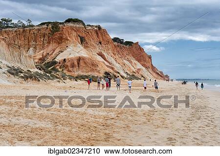 Stock Image - "Praia da Falesia, beach, Albufeira, Algarve, Portugal, Europe". Fotosearch