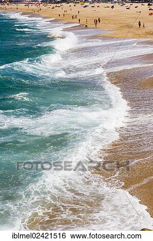 Praia da Nazare beach, Nazare, Oeste, Leiria District, Portugal, Europe View Large Photo Image Stock Photograph - Praia da Nazare beach, Nazare, Oeste, Leiria District, Portugal, Europe. Fotosearch