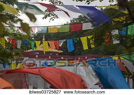 "Prayer flags outside the Karma Triyana Dharmachakra, a Tibetan Buddhist monastery, Catskill Mountains, Woodstock, New York, United States, North America" View Large Photo Image Stock Photo - "Prayer flags outside the Karma Triyana Dharmachakra, a Tibetan Buddhist monastery, Catskill Mountains, Woodstock, New York, United States, North America". Fotosearch