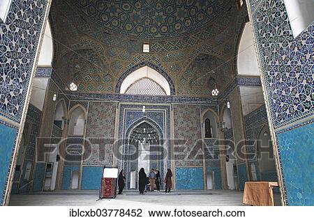 Stock Image - "Prayer hall of the Masjed-i Jame Mosque or Friday Mosque, Yazd, Yazd Province, Persia, Iran, Asia". Fotosearch
