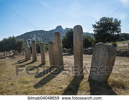 "Prehistoric remains of Stantari, menhirs, Stantari Alignment, archaeological site, Neolithic period, Cauria, Fontanaccia, Corsica, France, Europe" View Large Photo Image Stock Photo - "Prehistoric remains of Stantari, menhirs, Stantari Alignment, archaeological site, Neolithic period, Cauria, Fontanaccia, Corsica, France, Europe". Fotosearch