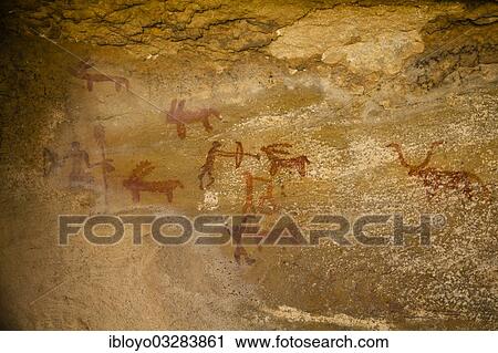 "Prehistoric Rock Paintings, discovered by OP """"Kukki"""" Sharma near Bundi, Rajasthan, India, Asia" View Large Photo Image Stock Image - "Prehistoric Rock Paintings, discovered by OP """"Kukki"""" Sharma near Bundi, Rajasthan, India, Asia". Fotosearch